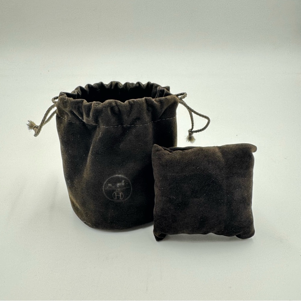 Hermes Suede Watch & Accessory Pouch with Cushion